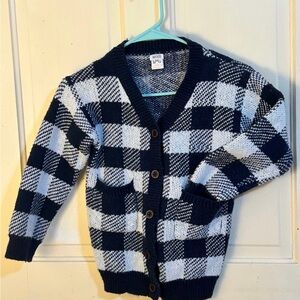 Checkered Cardigan Sweater size 7
